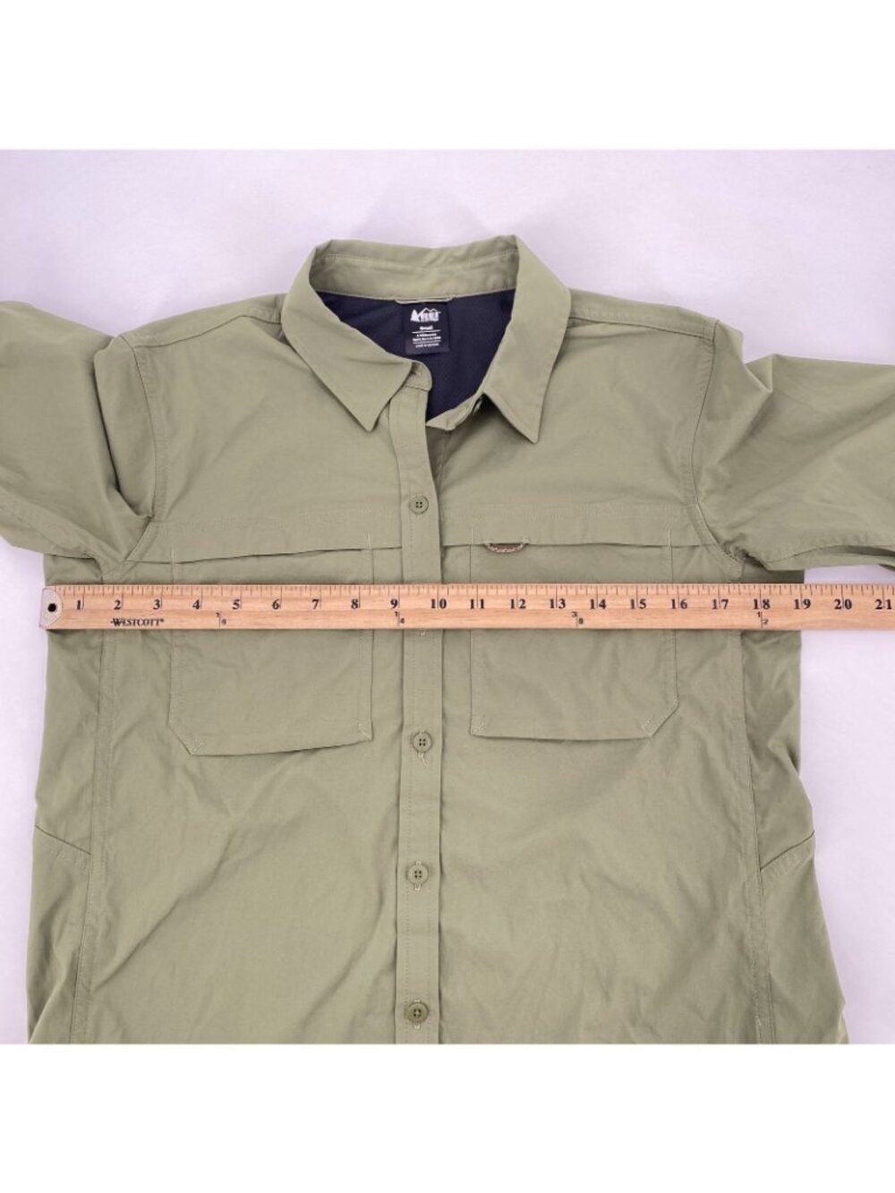 REI Co-op Womens Small Green Sahara Button Up Long Sleeve Outdoor Vented Shirt - Picture 4 of 12